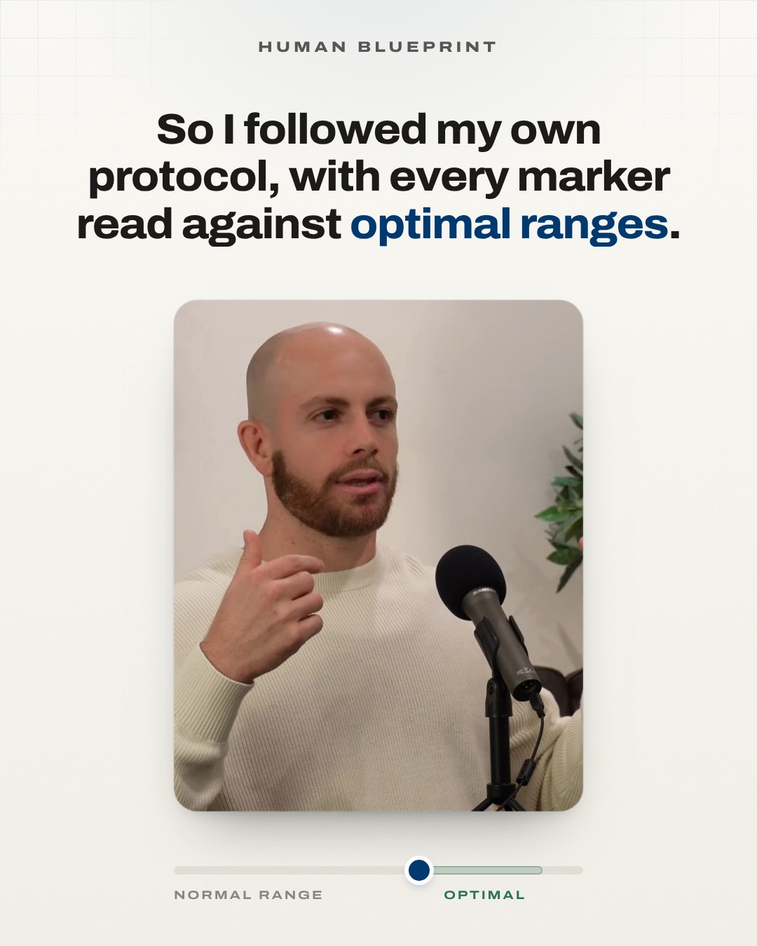 Slide 4: So I followed my own protocol, with every marker read against optimal ranges.