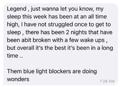 Client message: my sleep this week has been at an all time high.